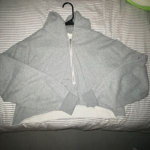 Cropped garage halfzip with drawstring